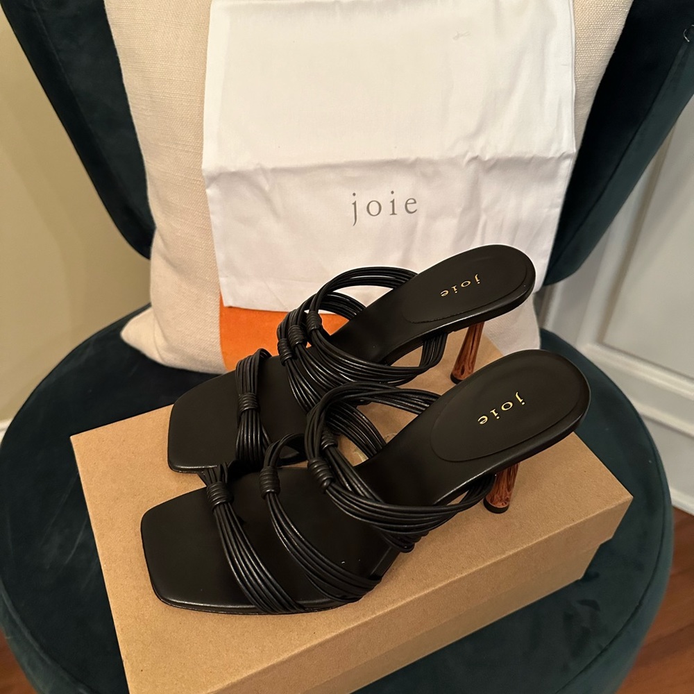 Joie Black Corded Strap heels